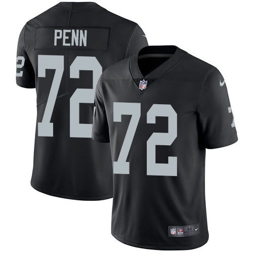 Nike Raiders #72 Donald Penn Black Team Color Men's Stitched NFL Vapor Untouchable Limited Jersey